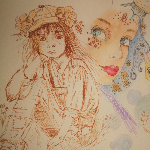 Rêverie d'encre et de pétales