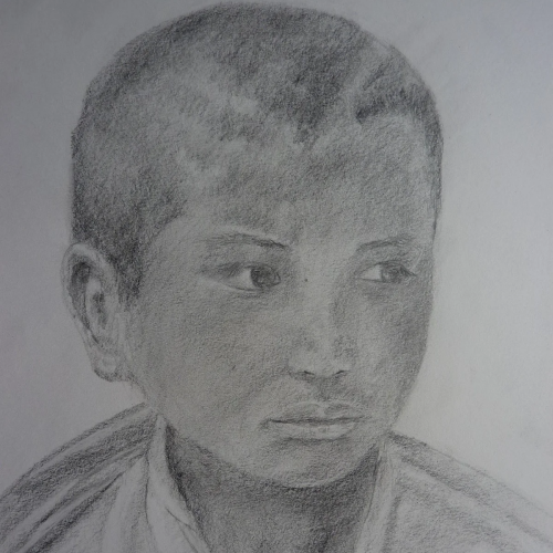Un regard d'enfant moine (Inde)