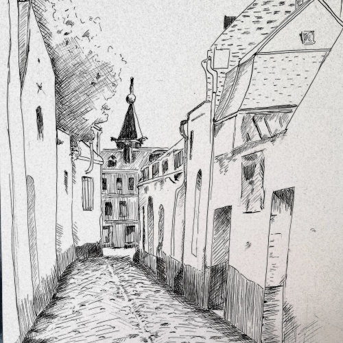 Une rue adjacente à la Cathedrale de Cambrai